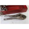 Image 2 : Metal Tool Box w/Contents - Wrenches - Vice Grip