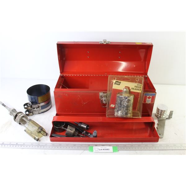 Metal Tool Box - Ridge Reamer - Cylinder Honer - Misc. Items