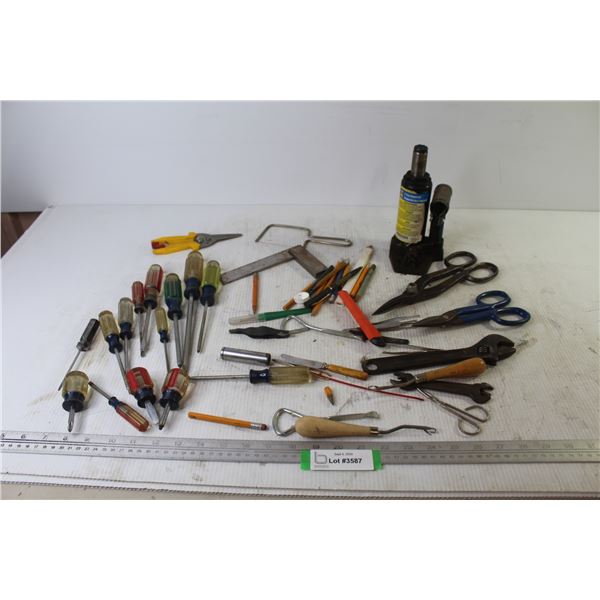 2 Ton Bottle Jack - Screwdrivers - Tin Snips - Wrenches - Misc. Items