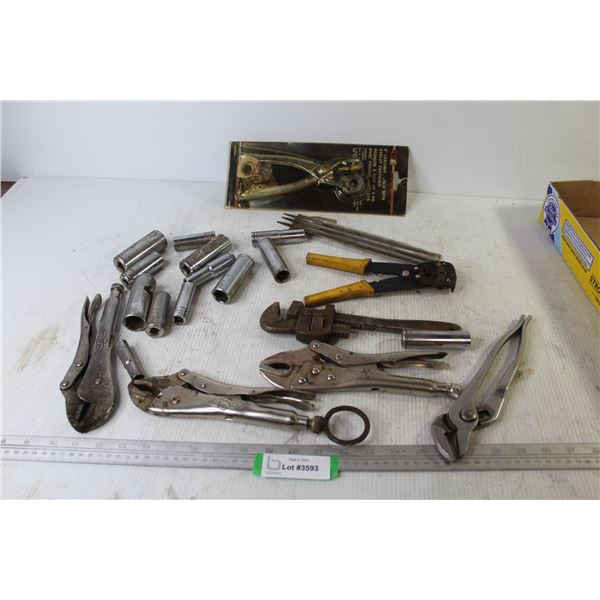 Pliers - Vice Grips - Leather Punch - Deep Metric & Standard Sockets - Round Files