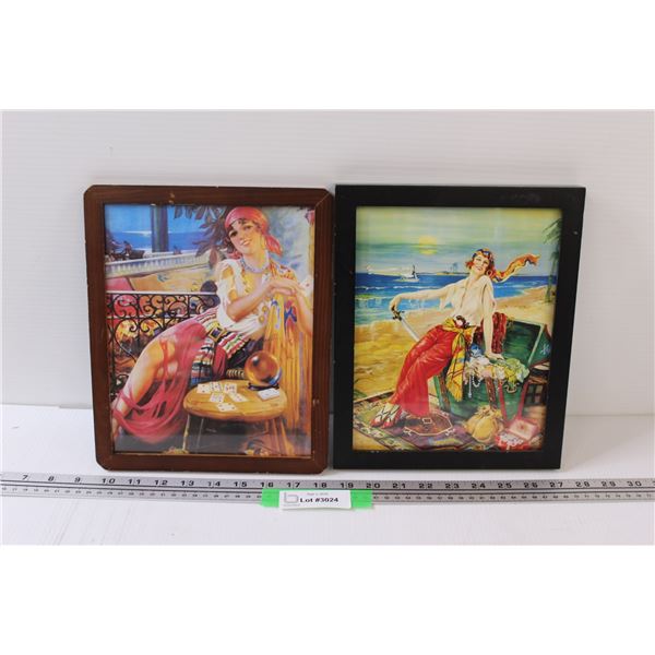 (2) Gypsy Lady Pictures in Frames