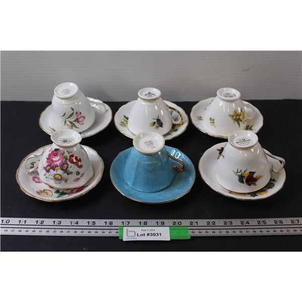 (6) Tea Cup Sets: Royal Albert, Regency, Windsor, Misc.