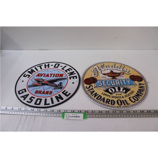 (2) Metal Signs: Aladdin & Smith-o-lene