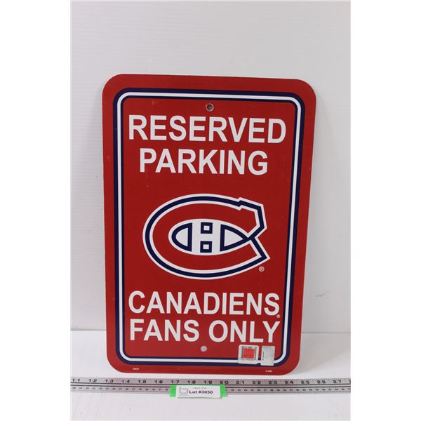 Montreal Canadiens Parking Sign - Plastic