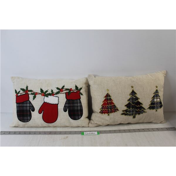 (2) Christmas Holiday Pillows