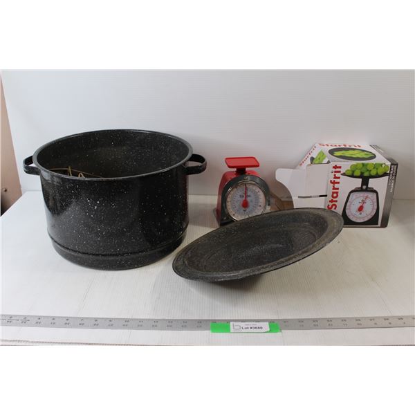 Starfrit Kitchen Scale, Vintage Large Canning Pot With Lid