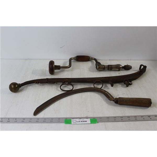 Horse Hame  26", Sickle, Hand Drill
