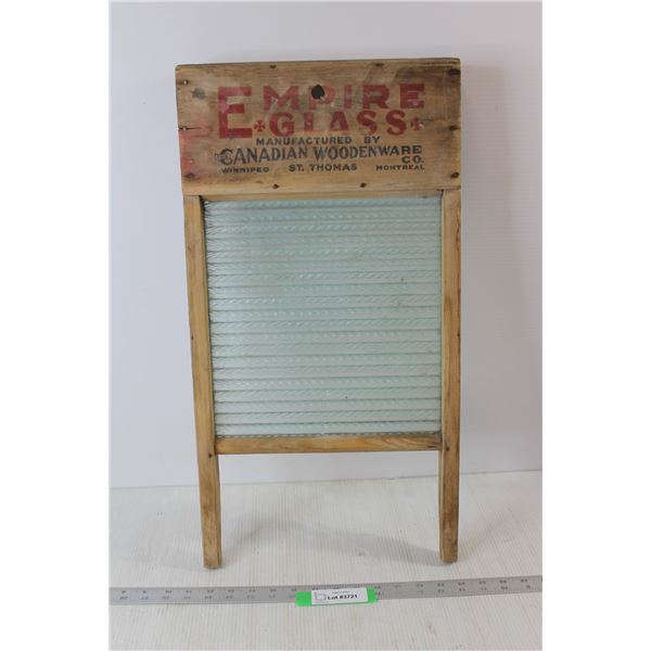 Canadian Woodenware Empire Glass Washboard - 12 1/2" x 24"