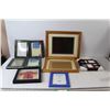 Image 1 : (8) Various Picture Frames, Traditional Red Silk Kimono Framed - 8 3/4" x 8 3/4"