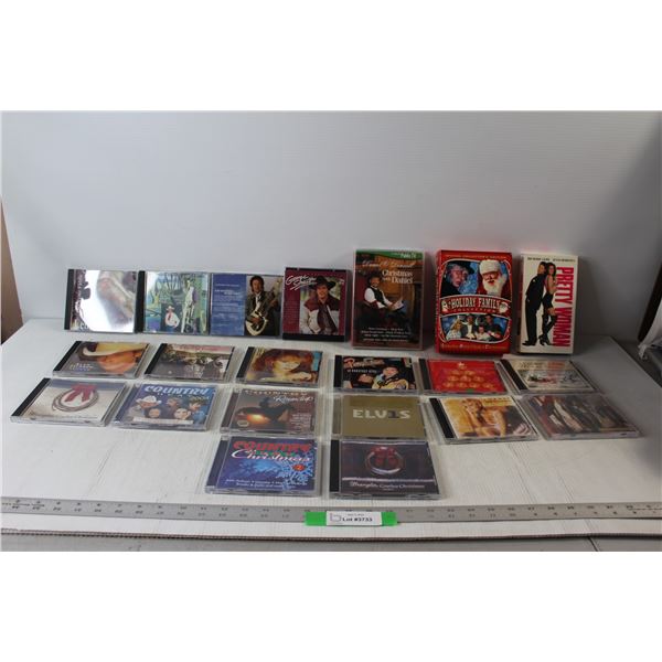 (18) Assorted CDs: Elvis 30 Number 1 Hits, Country Heat 2004, A Currier And Ives Christmas, Christm