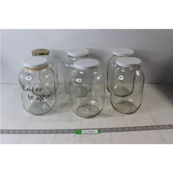 (6) Glass Jars with Lids