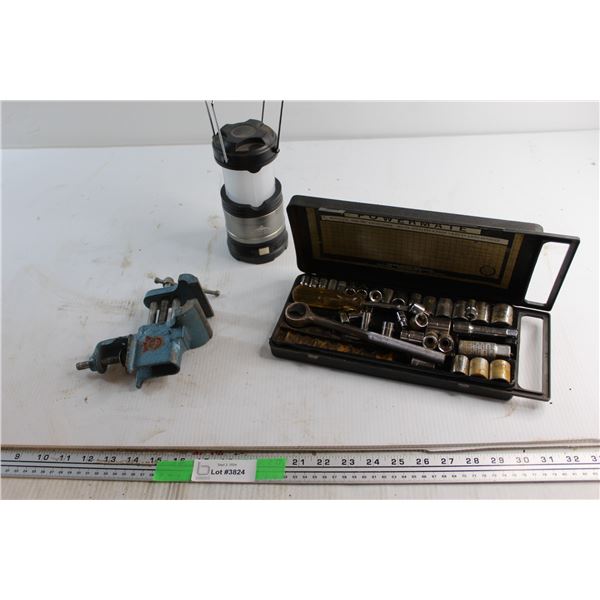 Powermate Metric Socket Set, Cascade Camp Lamp and Vise 2.5''