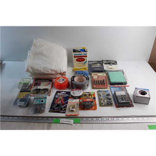 Nylon Bags, (3) Assorted Tapes, Analog Multimeter and Assorted Items