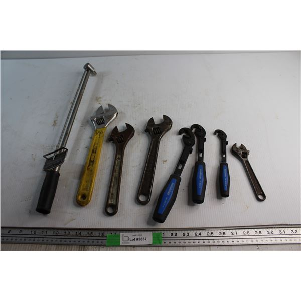Torque Wrench, (4) Crescent Wrenches and (3) Mastercraft Adjustable Wrenches