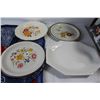Image 2 : (6) Plates, (15) Handkerchiefs, Johnson Brothers Heritage White Ironstone 12" Serving Platter Englan