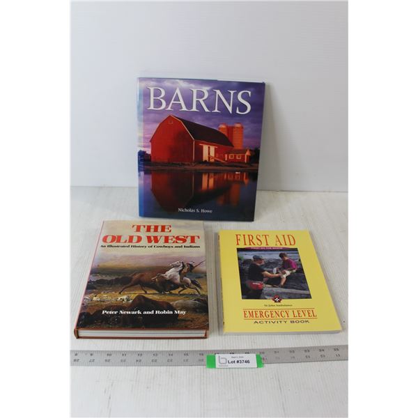 (3) Books: First Aid, Barns, The Old West