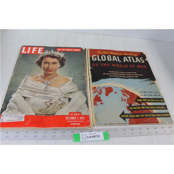 Life HRH The Princess Elizabeth Magazine, Global Atlas Of The World At War
