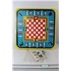 Image 1 : Game Board Including Caromm Backgammon Checkers Wam-Poo Steeplechase Speedway Race - 24" x 24"