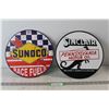 Image 1 : (2) Circular Metal Signs: Sunoco Race Fuels, Sinclair Pennsylvania Motor Oil