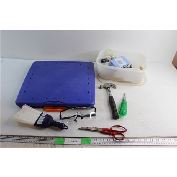 Fiskars ScrapBoss Art Board, Safety Glasses, Assorted Tools and Assorted Items