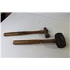 Image 4 : (3) Mud Knives - Rubber Mallet - Ball Pean Hammer