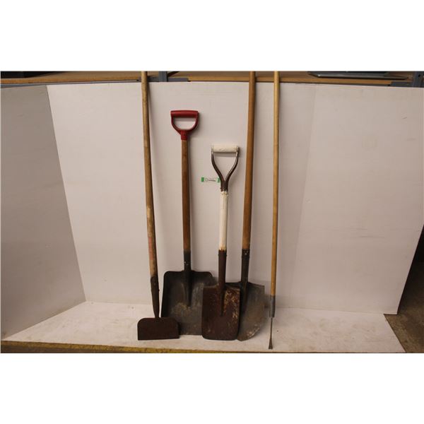 *(3) Shovels - Ice Chippers - Wooden Handle
