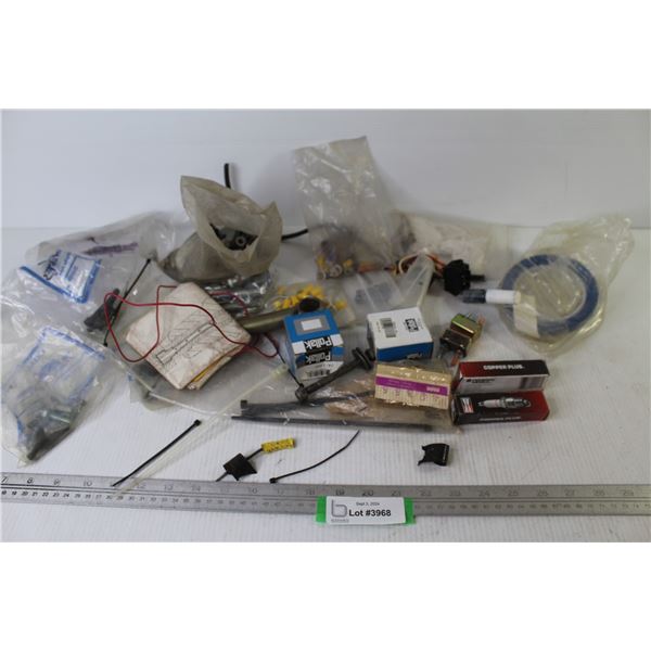 Assorted Automotive Hardware - Flashers - Bolts - Spark Plugs - Nuts & Bolts
