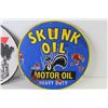 Image 2 : (2) 11 3/4" Round Tin Signs - Skunk Oil - Paragon
