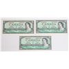 Image 1 : #34 1954  CANADA $1 ONE DOLLAR BILL LOT OF 3