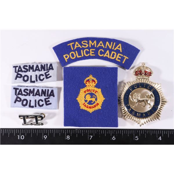 #198 TASMANIA POLICE CAP BADGE INSIGNIA LOT INC