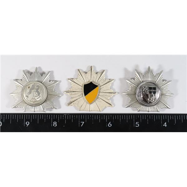 #208 GERMAN POLICE CAP BADGE INSIGNIA LOT OF 3