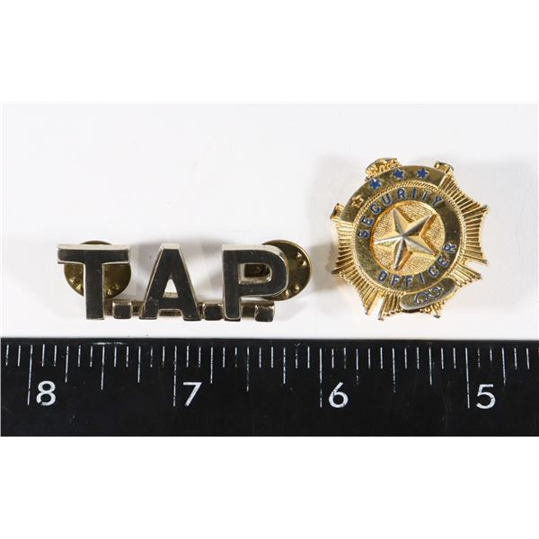 #222 LOT OF 2 INSIGNIA SECURITY OFFICER + SHOULDER