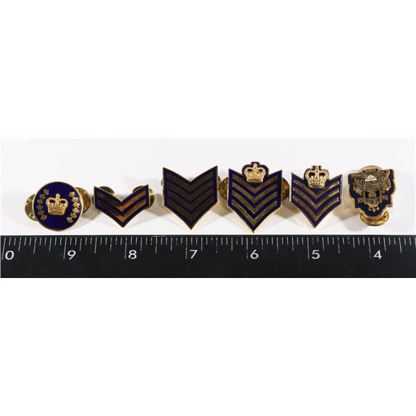 #255 1982 RCMP METAL RANK BADGES COMPLETE SET