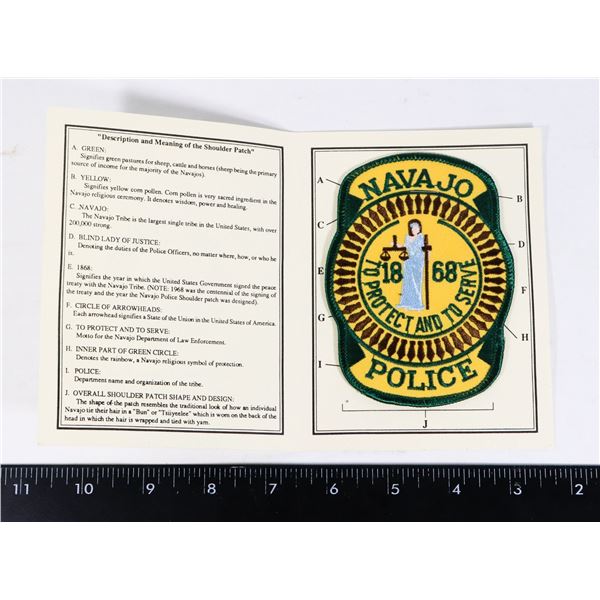 #352 ABORIGINAL NAVAJO POLICE PATCH W/ID CARD