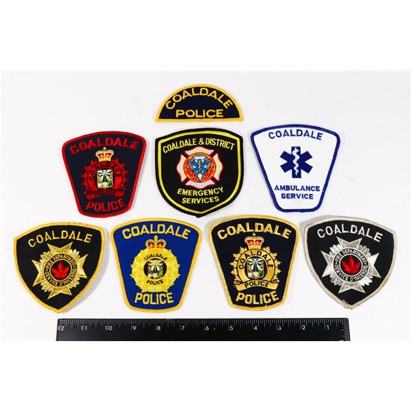 #395 LOT OF 8 ALBERTA COALDALE POLICE PATCHES INC.