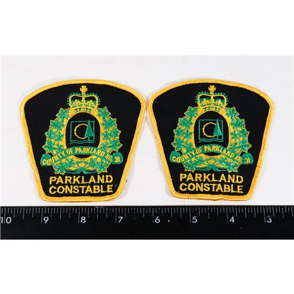 #400 PAIR POLICE PATCHES COUNTY OF PARKLAND NO9