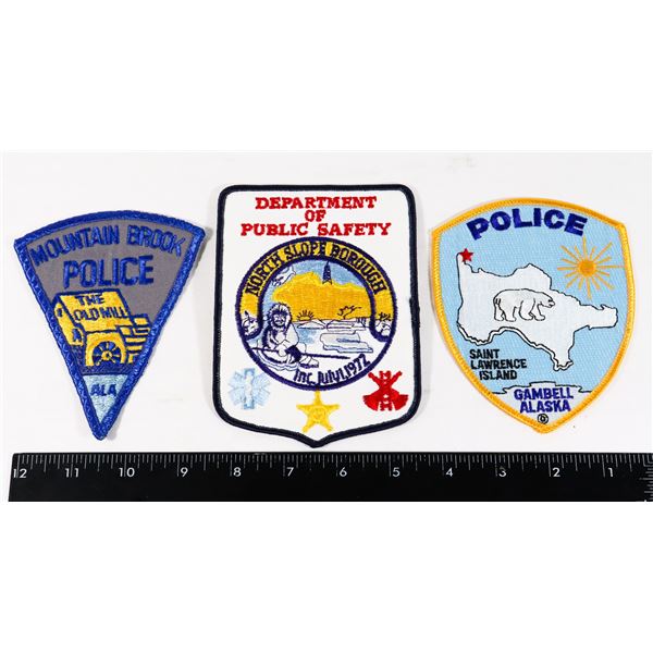 #416 UNITED STATES ALASKA POLICE 3 PATCHES GAMBELL