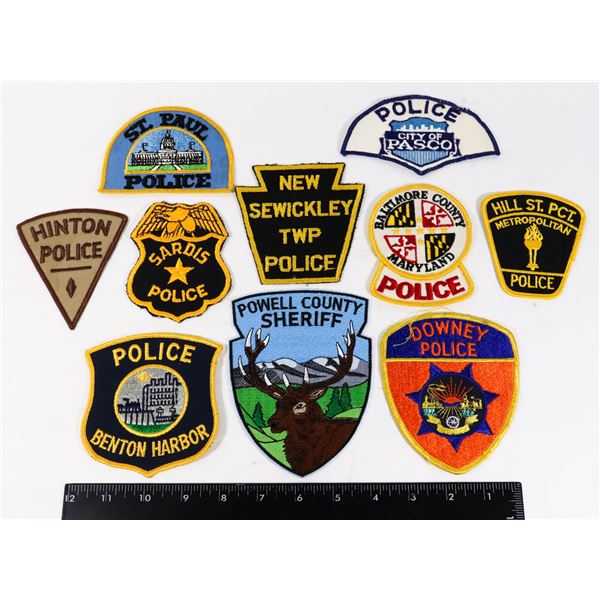 #428 LOT OF 10 UNITED STATES POLICE FORCE PATCHES