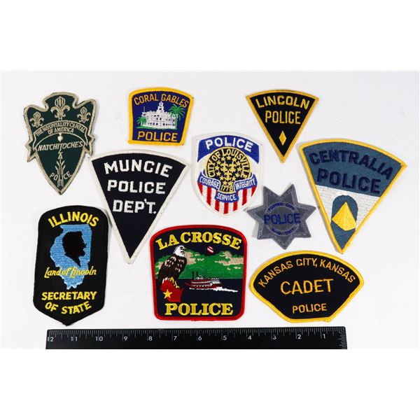 #440 LOT 10 ASSORTED UNITED STATES POLICE PATCHES