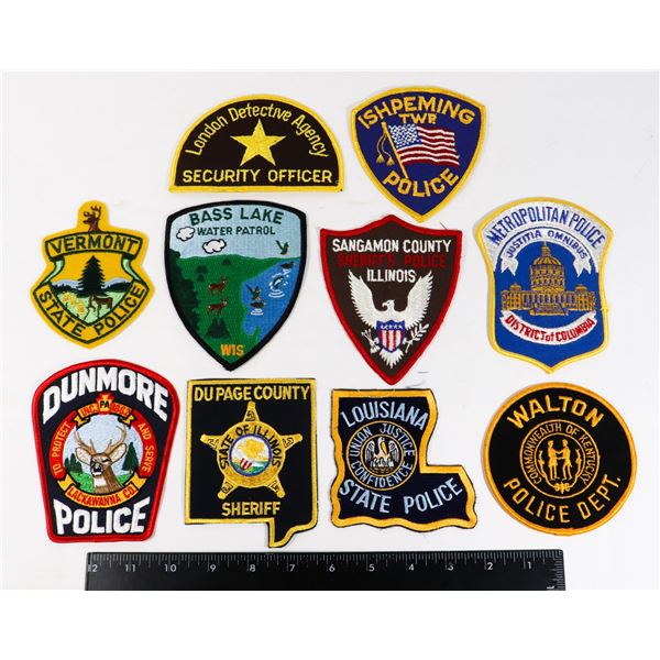 #441 LOT 10 ASSORTED UNITED STATES POLICE PATCHES
