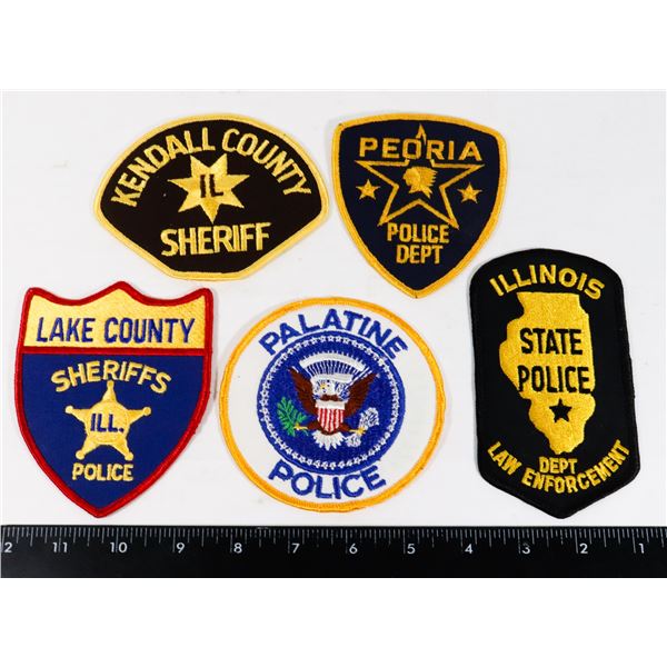#442 LOT 5 UNITED STATES ILLINOIS POLICE PATCHES