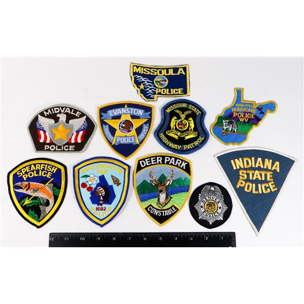 #444 LOT 10 ASSORTED UNITED STATES POLICE PATCHES