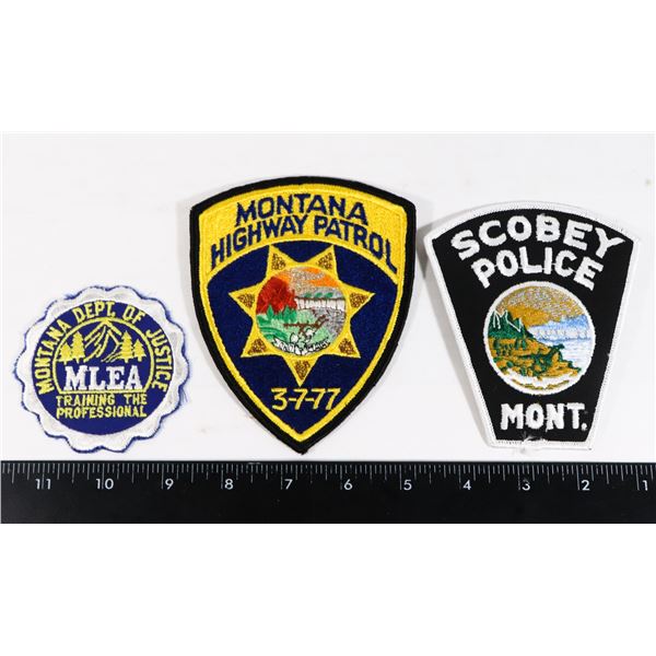 #446 LOT 3 UNITED STATES MONTANA POLICE PATCHES