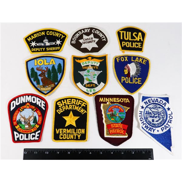 #448 LOT 9 ASSORTED UNITED STATES  POLICE PATCHES