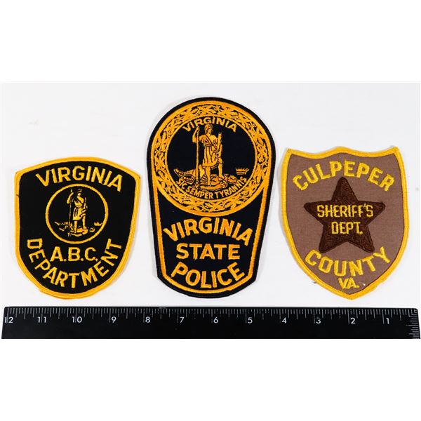 #450 LOT 3 UNITED STATES VIRGINIA POLICE PATCHES