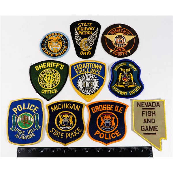 #451 LOT 10 ASSORTED UNITED STATES  POLICE PATCHES