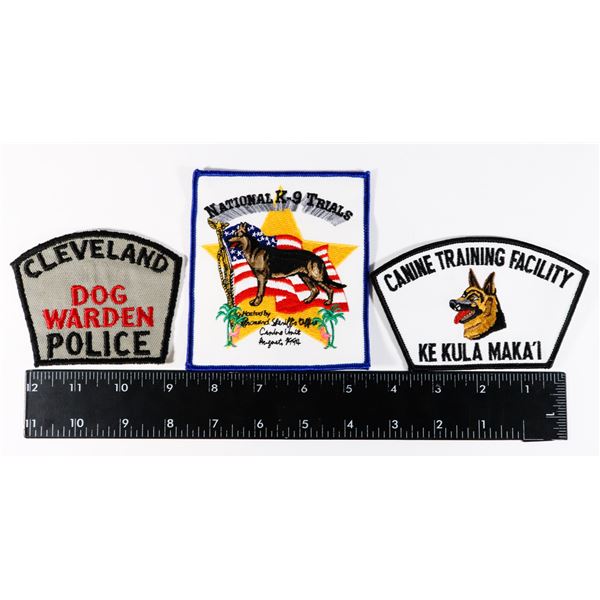 #459 LOT OF 3 UNITED STATES K-9 POLICE PATCHES INC