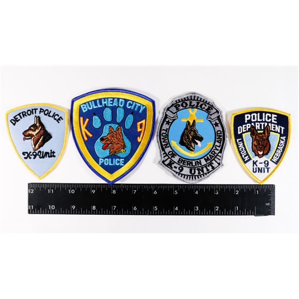 #460 LOT OF 4 UNITED STATES K-9 POLICE PATCHES INC