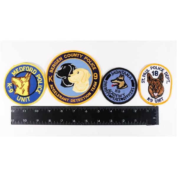 #463 LOT OF 4 UNITED STATES K-9 POLICE PATCHES INC