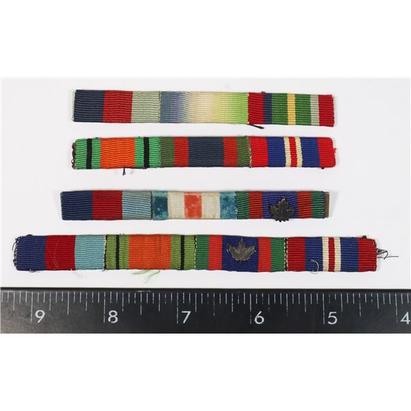 #524 WW2 CANADIAN MEDAL BAR LOT OF 4 INC CVSM